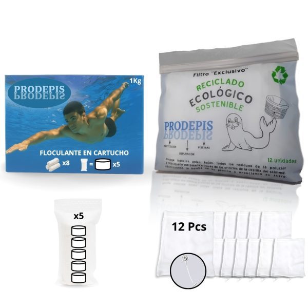 Pack calcetín skimmer + Floculante